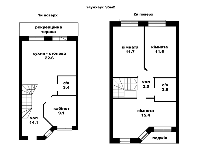 таунхаус 95 м2 в КГ Riviera