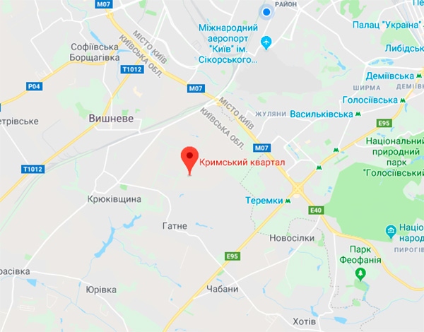 Таунхаусы Крымский квартал на карте