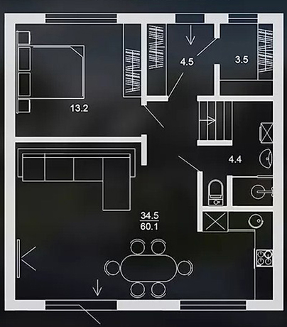 1 этаж в Таунхаусе ProfiTHouse