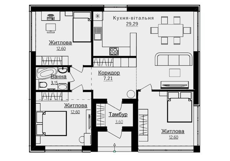 коттедж 81 м2 в КГ Green House 2
