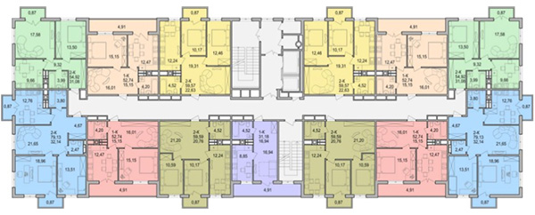 Планировки квартир секция в ЖК Британия Hall