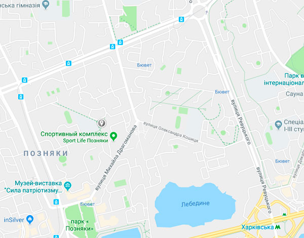 ЖК на ул.Драгоманова 35 на карте