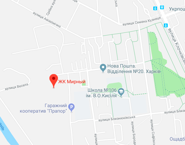 ЖК Мирный на карте