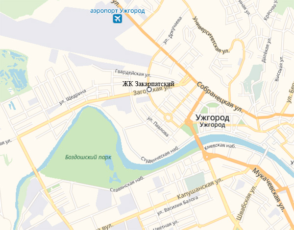 ЖК Закарпатский на карте