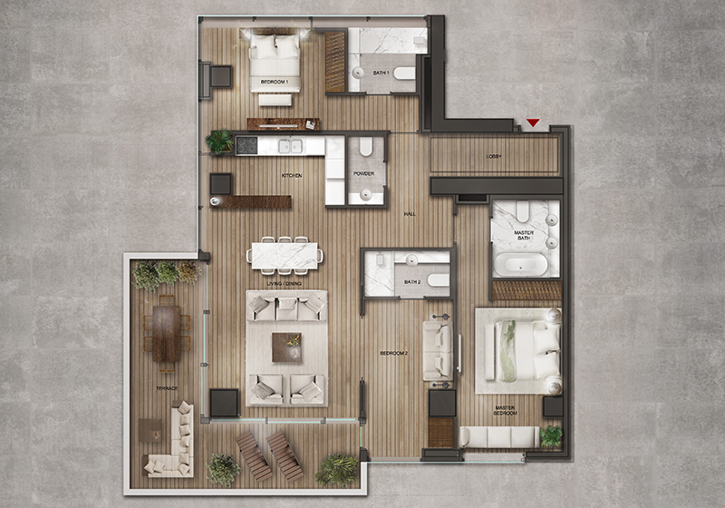квартира тип C в ЖК Symbol Residence