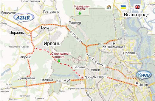 Коттеджный городок Азур на карте
