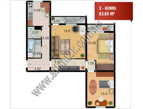 3-ком. квартира