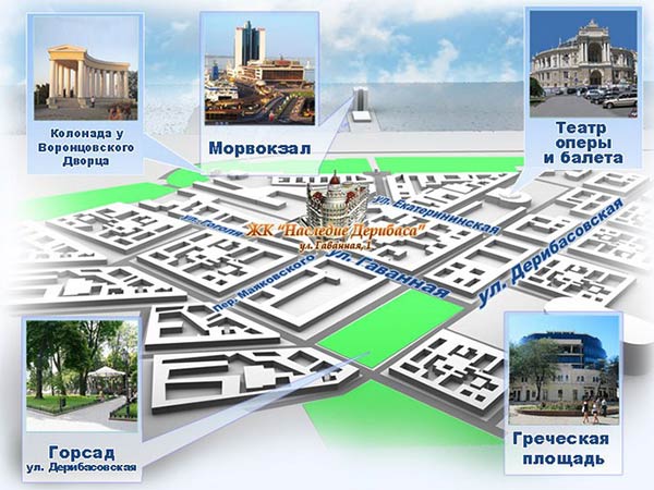 ЖК Наследие Дерибаса на карте