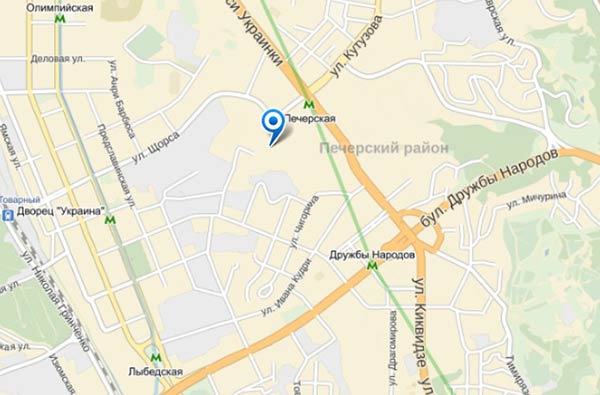 ЖК на ул.Щорса 36д на карте