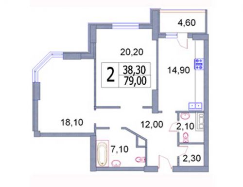 2-ком. квартира