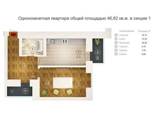 1-но ком. квартира