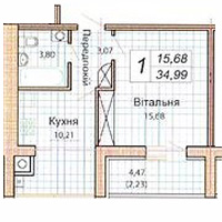 Однокомнатные квартиры 35 м2 в ЖК Тарасовский