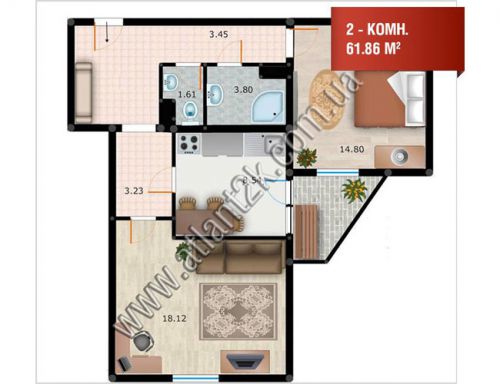 2-ком. квартира